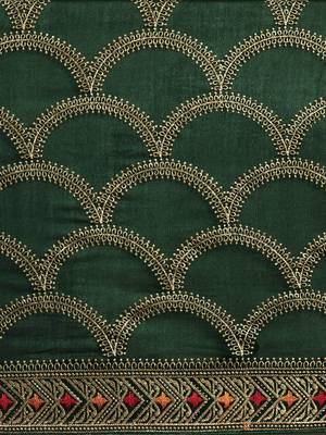 green green embroidered silk blend saree 3