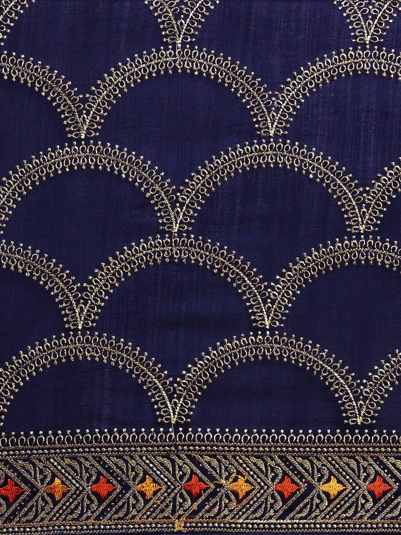 navy_blue navy blue vichitra embroidered silk blend saree