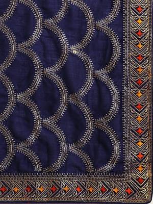 navy_blue navy blue vichitra embroidered silk blend saree 4
