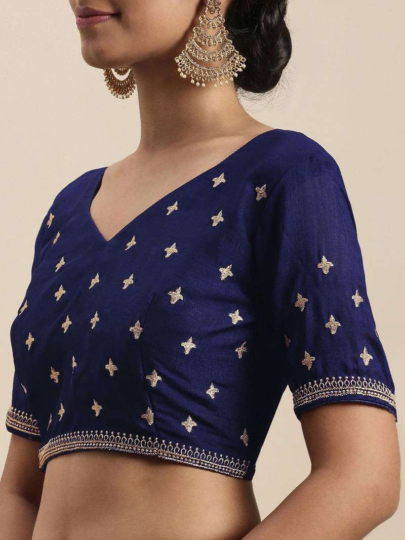 navy_blue navy blue vichitra embroidered silk blend saree