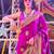 Grey brown floral zari pure chiffon muga saree with blouse piece