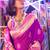 Grey brown floral zari pure chiffon muga saree with blouse piece