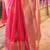 Peach brown floral zari pure chiffon designer muga saree with blouse piece