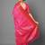 Pink black ready to wear floral satin block print saree