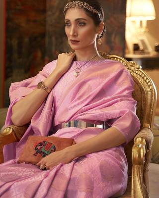Green off white ready to wear floral satin block print saree 2