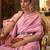 Green off white ready to wear floral satin block print saree