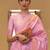 Green off white ready to wear floral satin block print saree