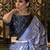 Black off white ready to wear floral satin block print saree