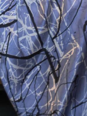 Black off white ready to wear floral satin block print saree 4
