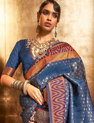 Purple multicolor ready to wear floral satin block print saree 3