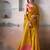 Teal grey floral pure cotton saree