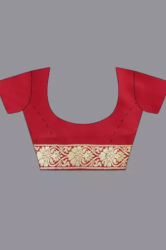 gold gold-toned & red art silk woven design handloom kanjeevaram saree