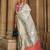 off_white off white pink floral woven design zari silk banarasi saree