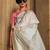 off_white off white pink floral woven design zari silk banarasi saree