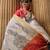 off_white off white pink floral woven design zari silk banarasi saree