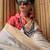 off_white off white pink floral woven design zari silk banarasi saree