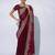 maroon ethnic motifs embroidered organza saree