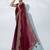 maroon ethnic motifs embroidered organza saree