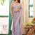 lavender embellished embroidered beads and stones tissue saree