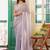 lavender embellished embroidered beads and stones tissue saree