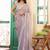 lavender embellished embroidered beads and stones tissue saree