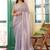 lavender embellished embroidered beads and stones tissue saree