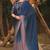 blue ombre beads and stones saree
