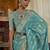 blue blue & gold-toned leheriya zari organza leheriya saree