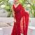 red embellished sequinned saree