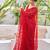 red embellished sequinned saree