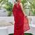red embellished sequinned saree