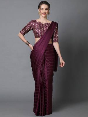 burgundy burgundy striped chettinad saree 1