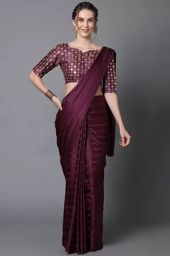 burgundy burgundy striped chettinad saree