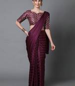 burgundy burgundy striped chettinad saree