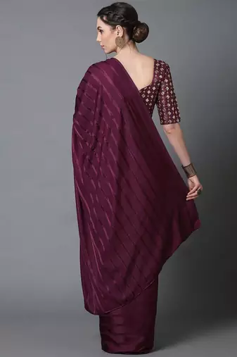 burgundy burgundy striped chettinad saree