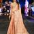 peach checked woven design zari organza banarasi saree