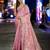 Pink purple floral embroidered pure chiffon tussar saree