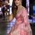 Pink purple floral embroidered pure chiffon tussar saree
