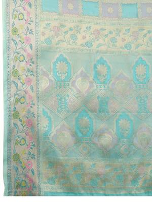Peach red floral embroidered pure chiffon tussar saree 5