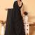 black black embellished beads and stones satin saree