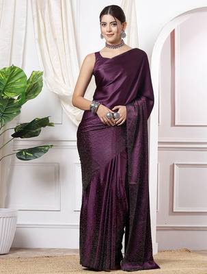 Off white beige floral embroidered pure chiffon tussar saree 1