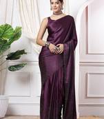 Off white beige floral embroidered pure chiffon tussar saree