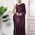 Off white beige floral embroidered pure chiffon tussar saree
