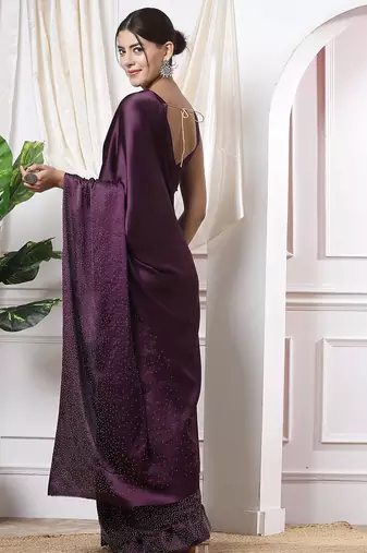 Off white beige floral embroidered pure chiffon tussar saree