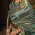 teal teal & gold-toned ethnic motifs zari bagru saree