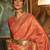 peach peach-coloured & gold-toned bagh zari bagru saree