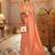 peach peach-coloured & gold-toned floral zari kanjeevaram saree