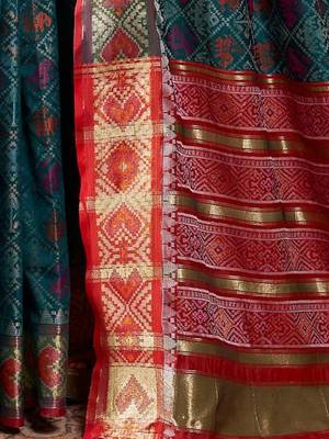 Violet red floral embroidered pure chiffon saree 4