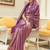 Orange copper floral silk blend designer kanjeevaram saree