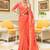 Red pink floral zari silk blend designer kanjeevaram saree